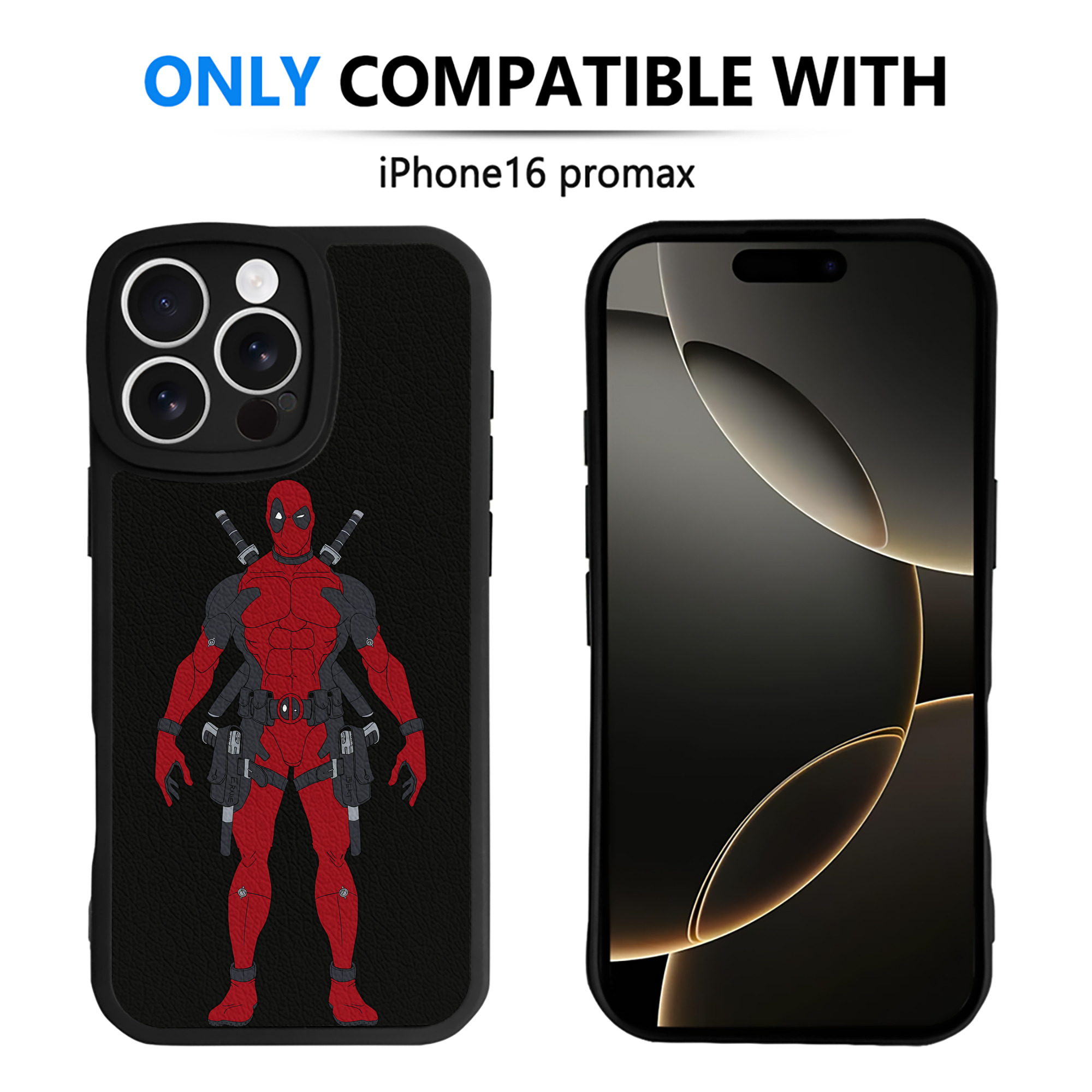 （画像用） Deadpool デッドプール 【iPhone 16シリーズ対応】シリコンスマホケース（レザー調） 材質：シリコン